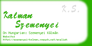 kalman szemenyei business card