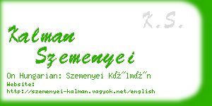 kalman szemenyei business card